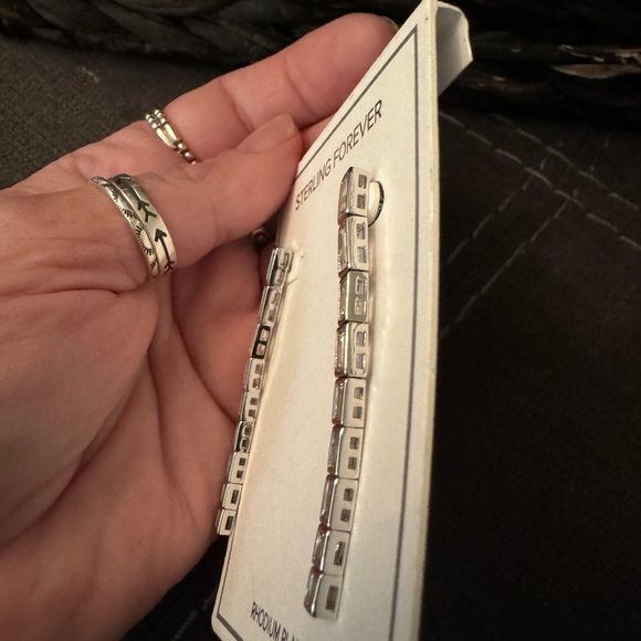 NWT: Sterling Forever BIANCA CZ Sleek Dangle Drop Earrings - Picture 8 of 9